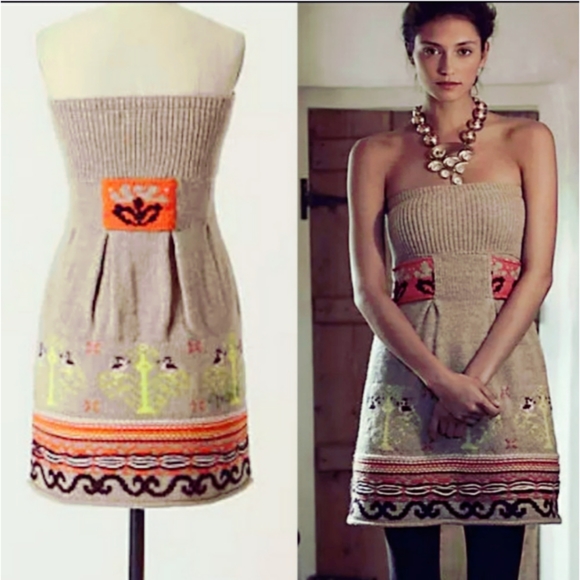 strapless sweater dress